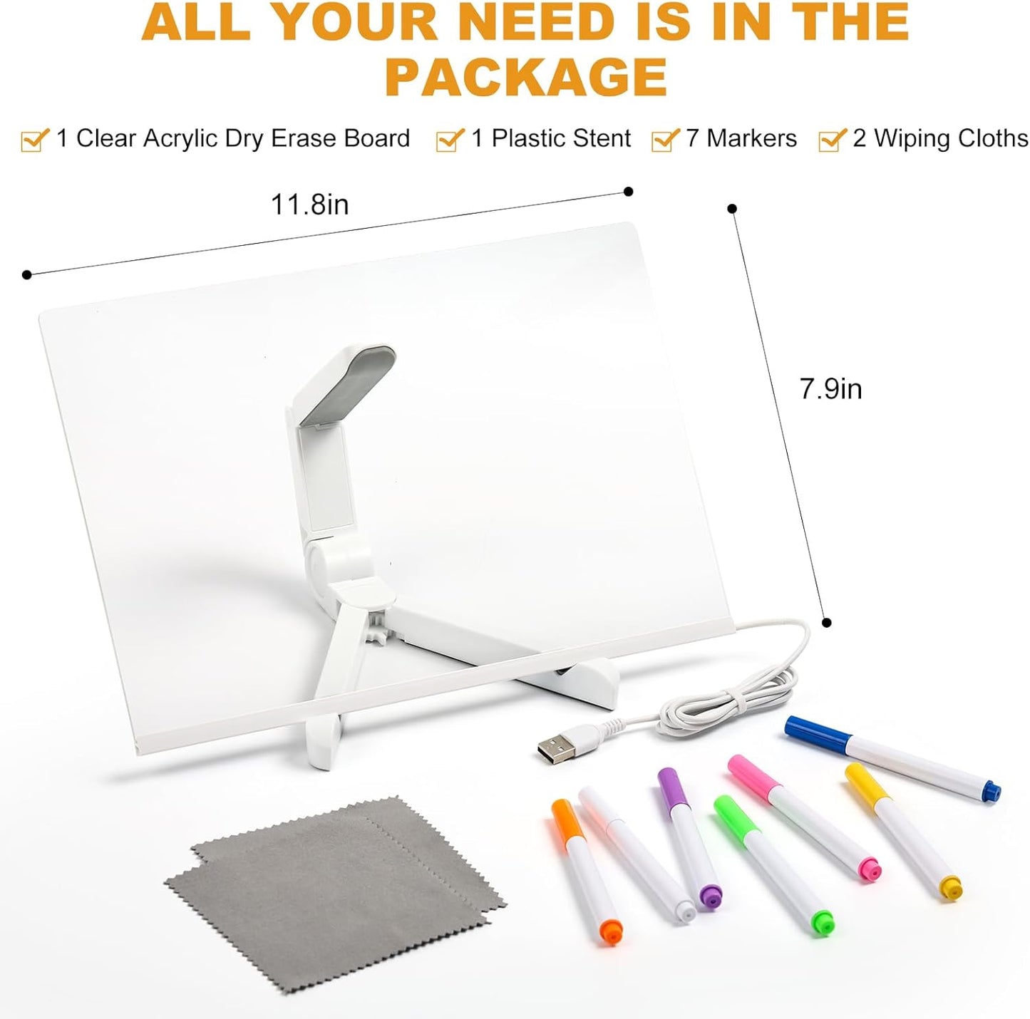 LED Note Board with 7 Color Lights – Rewritable Message Display