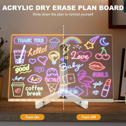 LED Note Board with 7 Color Lights – Rewritable Message Display