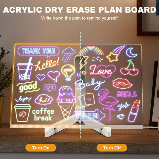 LED Note Board with 7 Color Lights – Rewritable Message Display