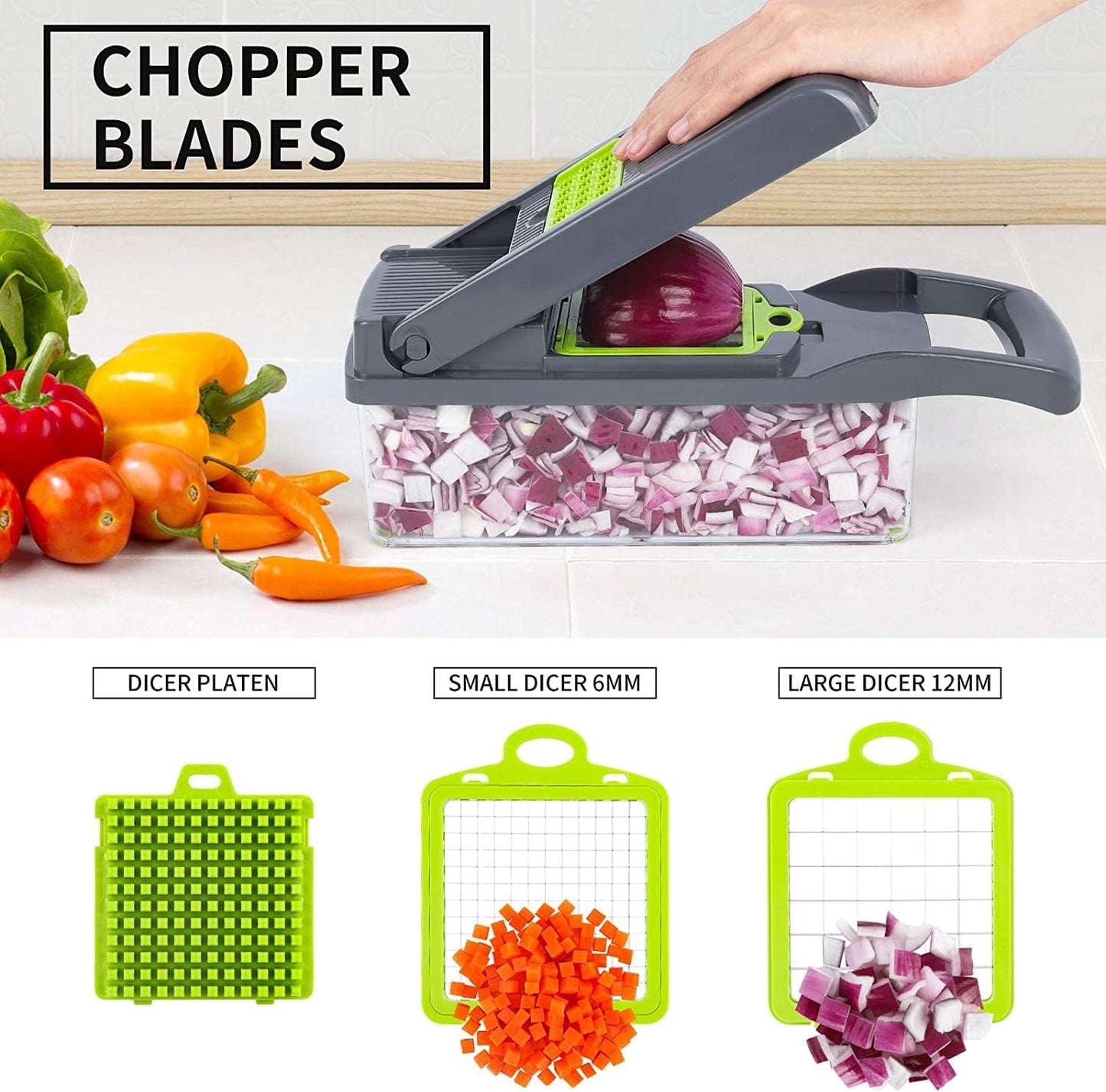 Vegetable Cutter Chopper & Slicer – Multi-Function Manual Food Prep Tool