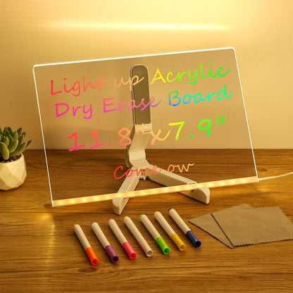 LED Note Board with 7 Color Lights – Rewritable Message Display