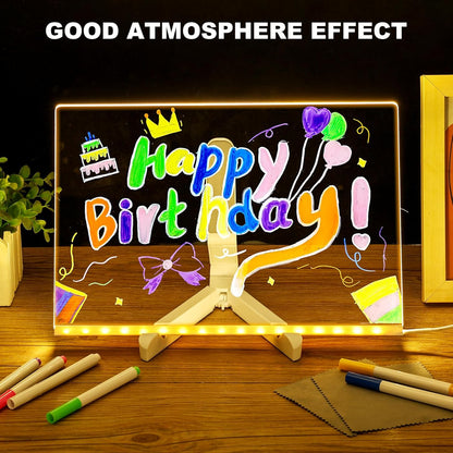 LED Note Board with 7 Color Lights – Rewritable Message Display