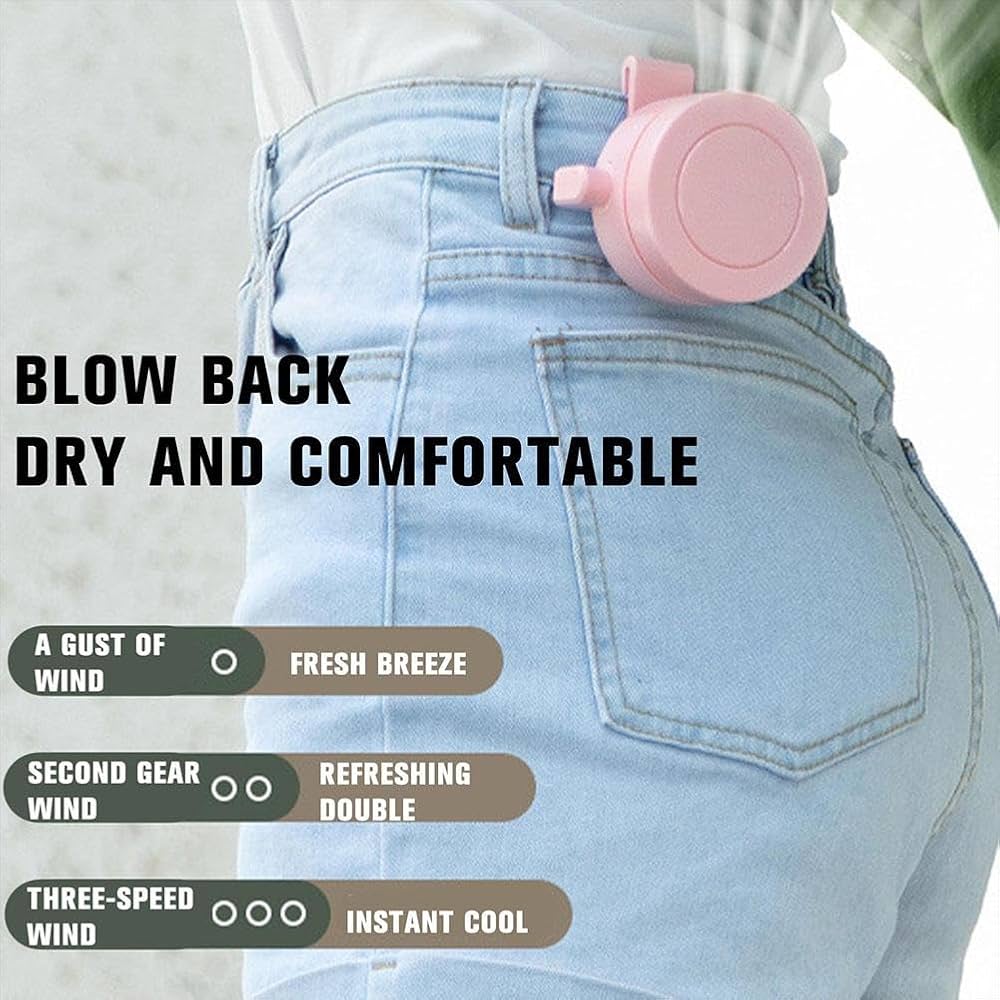 Portable Waist Clip Fan – Bladeless Mini Personal Cooling Fan with Pocket Clip & Hands-Free Design