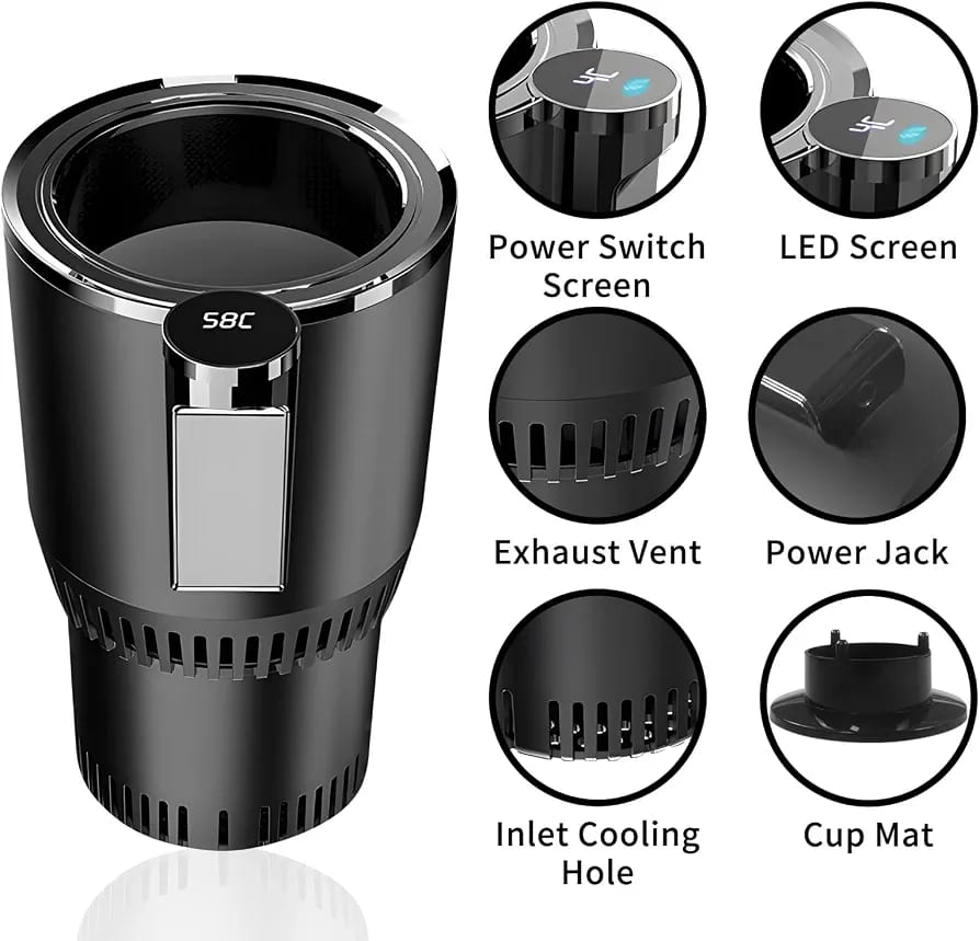 2-in-1 Smart Car Cup Warmer & Cooler | Portable Beverage Heating and Cooling Cup Holder