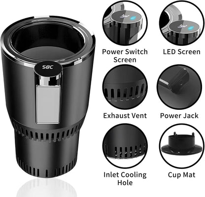 2-in-1 Smart Car Cup Warmer & Cooler | Portable Beverage Heating and Cooling Cup Holder