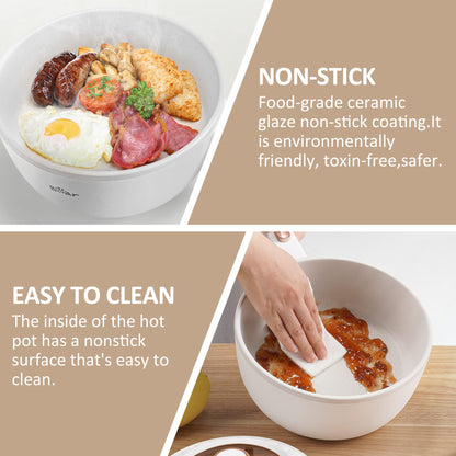 Multi-Function Electric Non-Stick Cooker with Glass Lid – 3L | Multi-Purpose Cooking Pot for Boiling, Frying, Steaming & Hot Pot