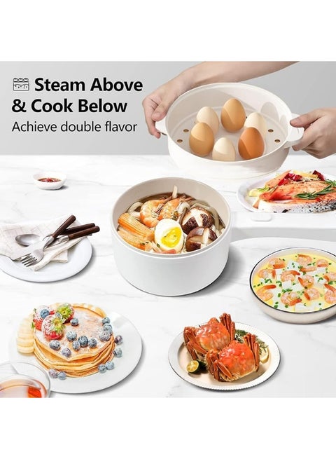 Multi-Function Electric Non-Stick Cooker with Glass Lid – 3L | Multi-Purpose Cooking Pot for Boiling, Frying, Steaming & Hot Pot
