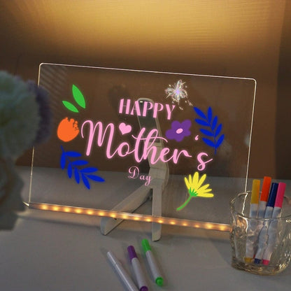LED Note Board with 7 Color Lights – Rewritable Message Display