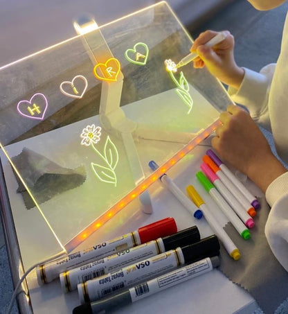 LED Note Board with 7 Color Lights – Rewritable Message Display