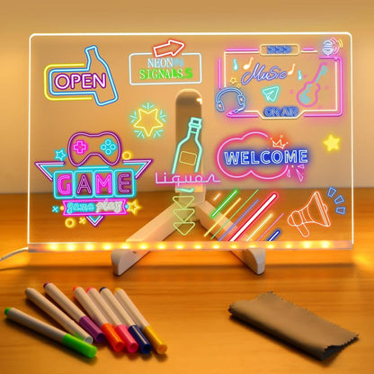 LED Note Board with 7 Color Lights – Rewritable Message Display