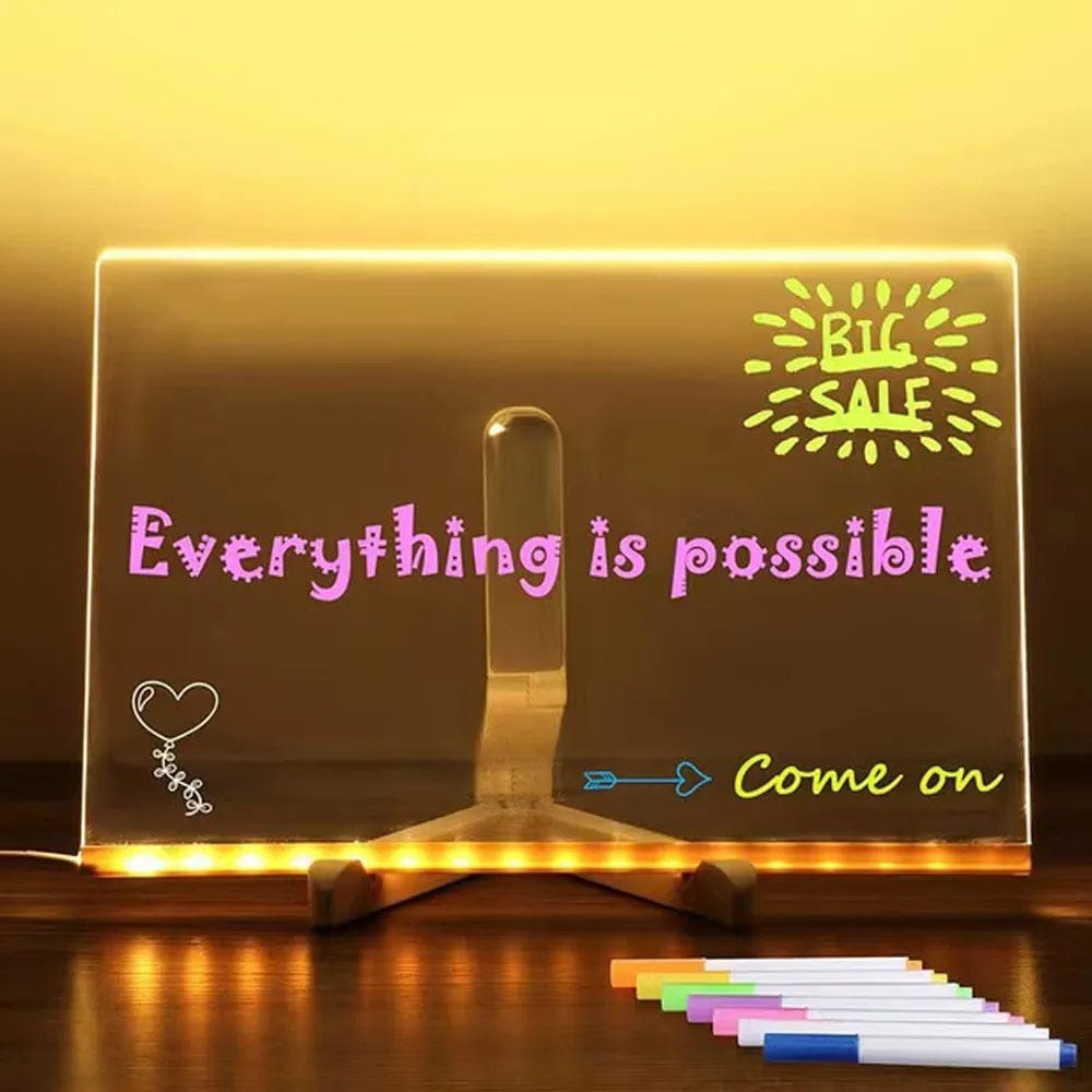 LED Note Board with 7 Color Lights – Rewritable Message Display