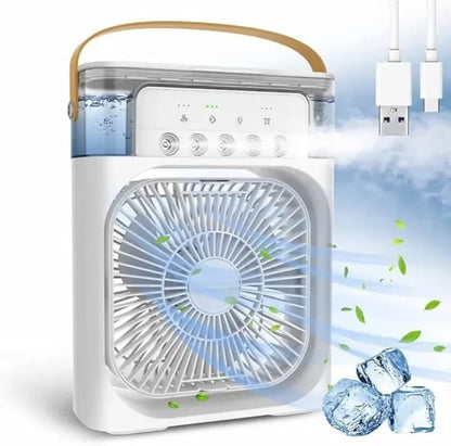 Portable Air Conditioner Fan Mini Evaporative Air Cooler With 7 Colors Led Light, 3 Wind Speeds And 3 Spray Modes For Office, Home, Travel